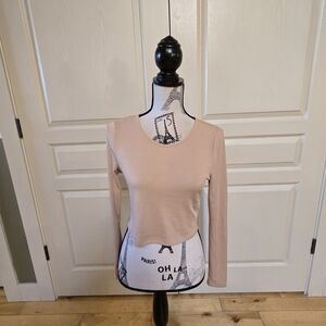 Elegant Cream Long Sleeve Women's Top